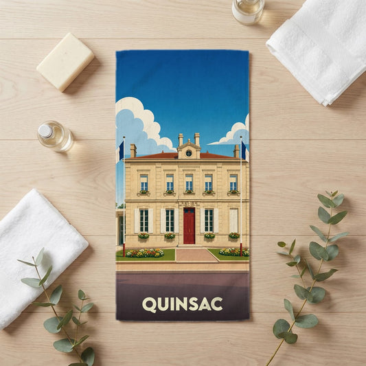 Serviette de bain 30 cm x 60 cm souvenir de Quinsac