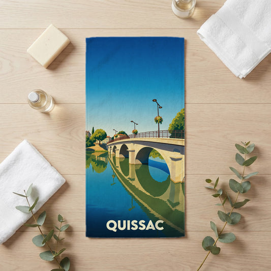 Serviette de bain 30 cm x 60 cm souvenir de Quissac