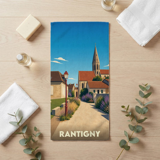 Serviette de bain 30 cm x 60 cm souvenir de Rantigny