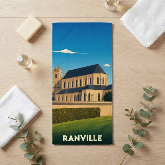 Serviette de bain 30 cm x 60 cm souvenir de Ranville