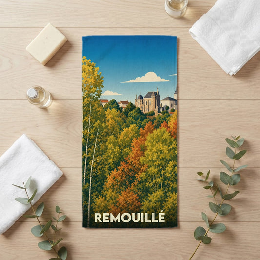Serviette de bain 30 cm x 60 cm souvenir de Remouillé
