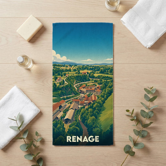 Serviette de bain 30 cm x 60 cm souvenir de Renage