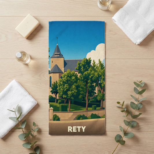 Serviette de bain 30 cm x 60 cm souvenir de Rety