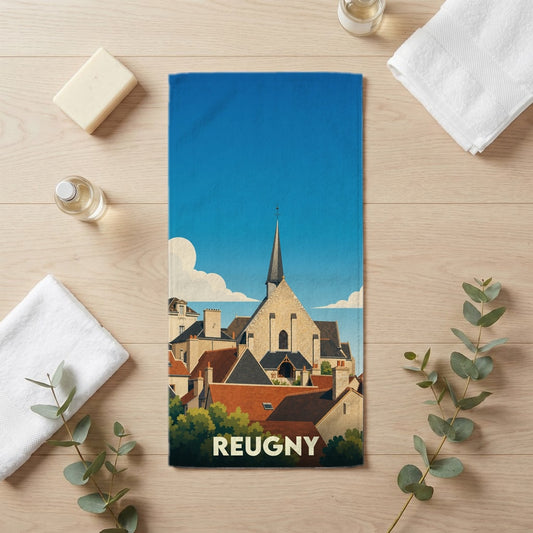 Serviette de bain 30 cm x 60 cm souvenir de Reugny