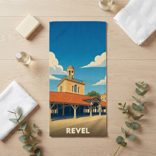 Serviette de bain 30 cm x 60 cm souvenir de Revel