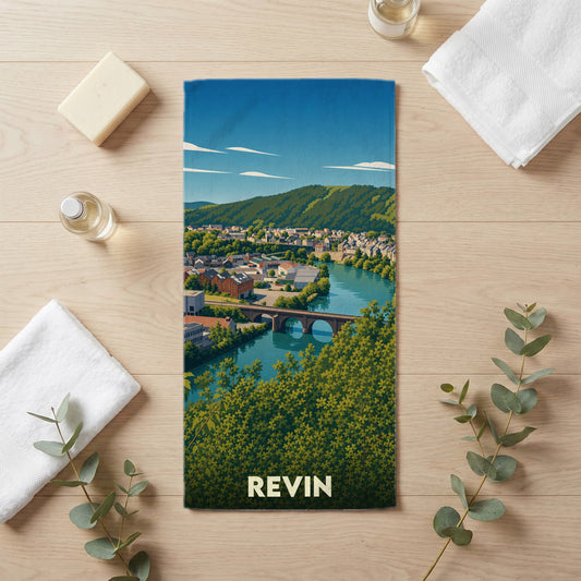 Serviette de bain 30 cm x 60 cm souvenir de Revin