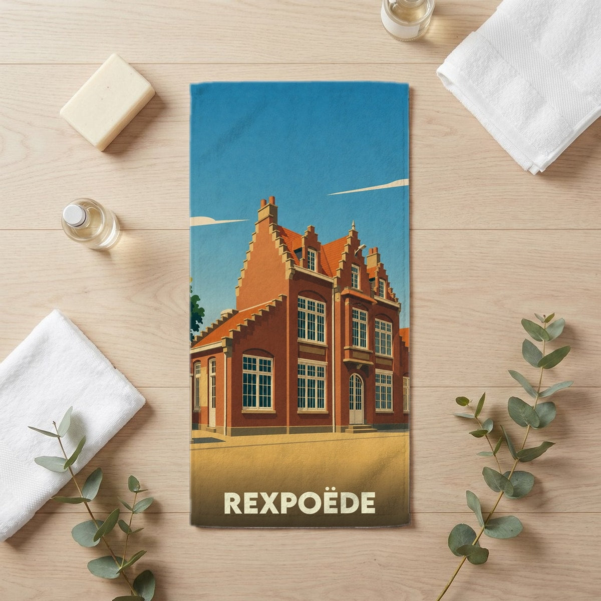 Serviette de bain 30 cm x 60 cm souvenir de Rexpoëde