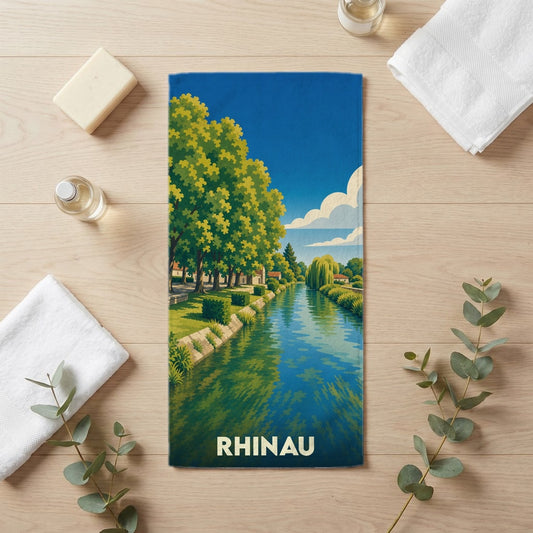 Serviette de bain 30 cm x 60 cm souvenir de Rhinau