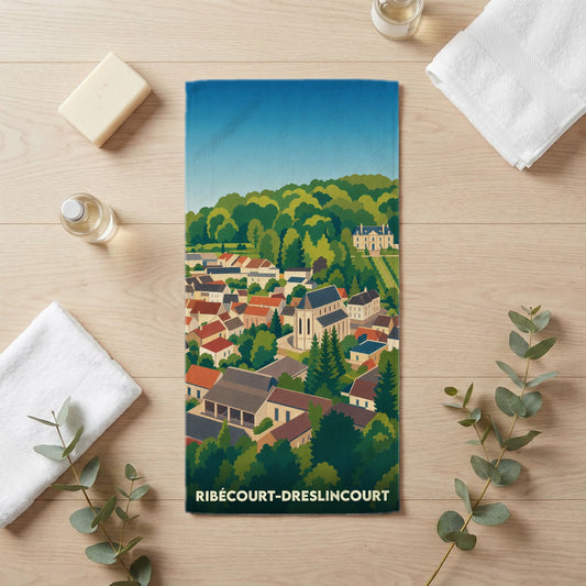 Serviette de bain 30 cm x 60 cm souvenir de Ribécourt-Dreslincourt