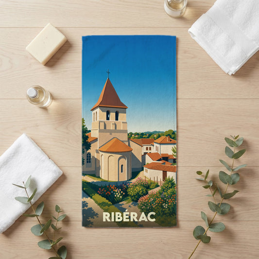 Serviette de bain 30 cm x 60 cm souvenir de Ribérac