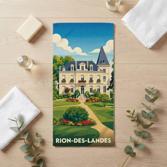 Serviette de bain 30 cm x 60 cm souvenir de Rion-des-Landes