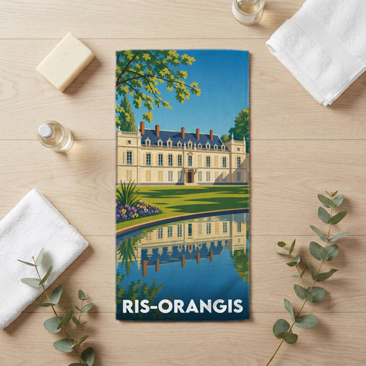 Serviette de bain 30 cm x 60 cm souvenir de Ris-Orangis