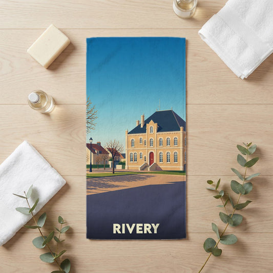 Serviette de bain 30 cm x 60 cm souvenir de Rivery