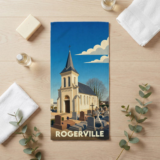 Serviette de bain 30 cm x 60 cm souvenir de Rogerville