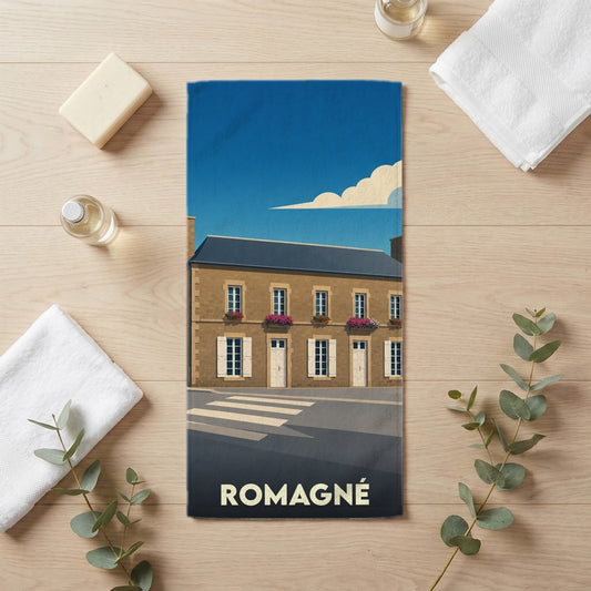 Serviette de bain 30 cm x 60 cm souvenir de Romagné