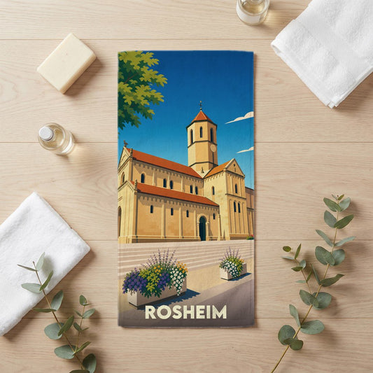 Serviette de bain 30 cm x 60 cm souvenir de Rosheim