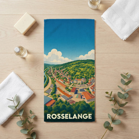Serviette de bain 30 cm x 60 cm souvenir de Rosselange