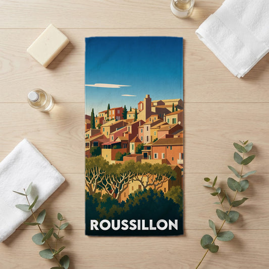 Serviette de bain 30 cm x 60 cm souvenir de Roussillon