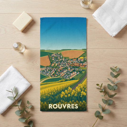Serviette de bain 30 cm x 60 cm souvenir de Rouvres