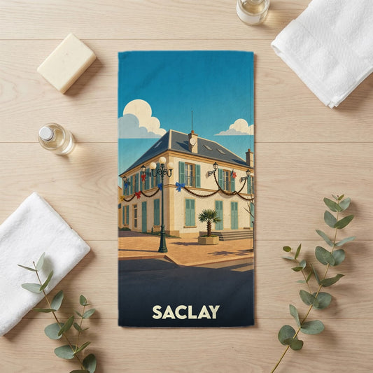 Serviette de bain 30 cm x 60 cm souvenir de Saclay
