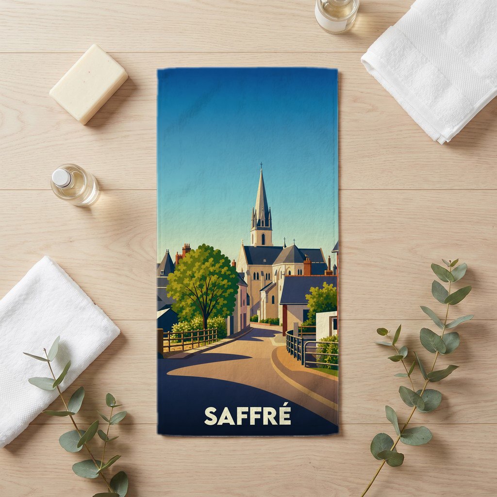 Serviette de bain 30 cm x 60 cm souvenir de Saffré