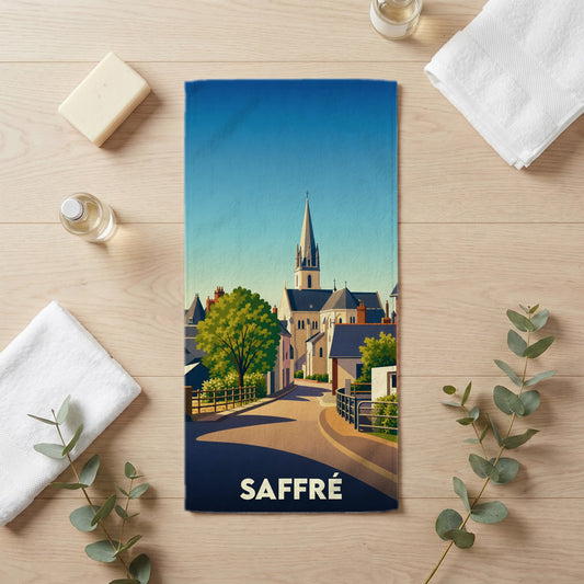 Serviette de bain 30 cm x 60 cm souvenir de Saffré