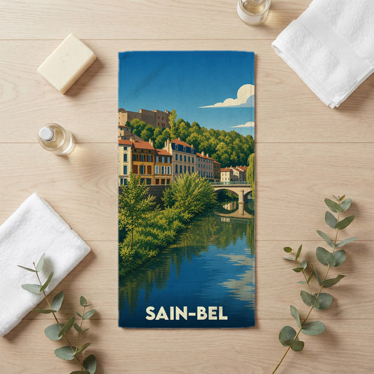 Serviette de bain 30 cm x 60 cm souvenir de Sain-Bel