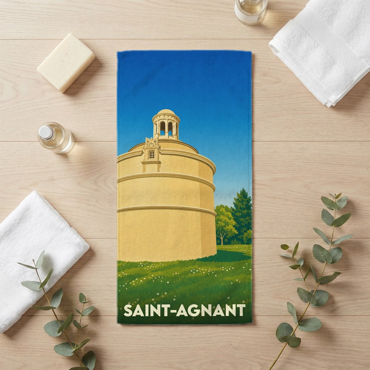 Serviette de bain 30 cm x 60 cm souvenir de Saint-Agnant