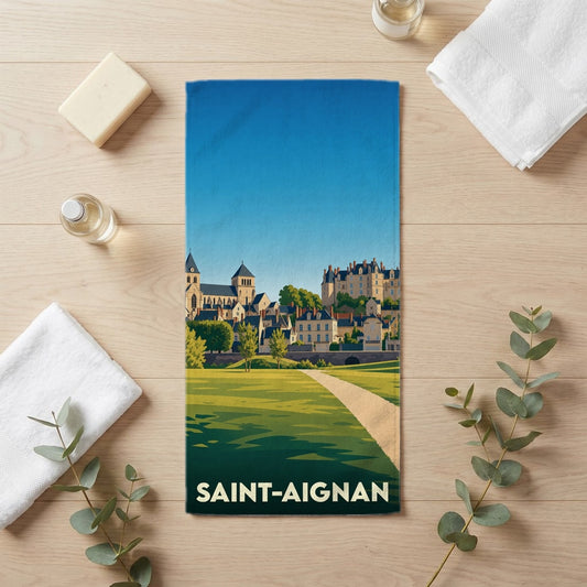 Serviette de bain 30 cm x 60 cm souvenir de Saint-Aignan