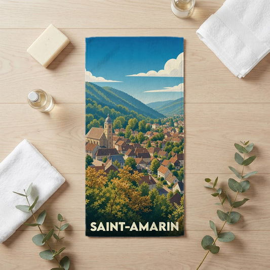 Serviette de bain 30 cm x 60 cm souvenir de Saint-Amarin