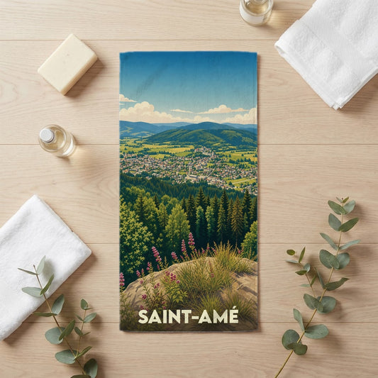 Serviette de bain 30 cm x 60 cm souvenir de Saint-Amé