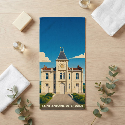 Serviette de bain 30 cm x 60 cm souvenir de Saint-Antoine-de-Breuilh