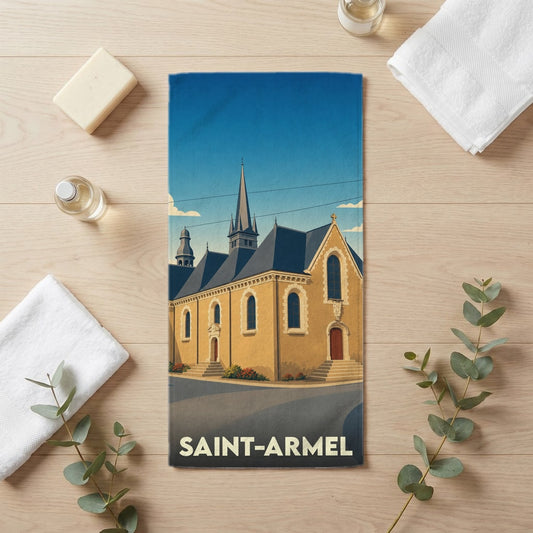 Serviette de bain 30 cm x 60 cm souvenir de Saint-Armel
