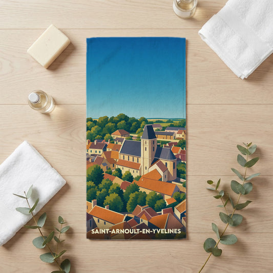 Serviette de bain 30 cm x 60 cm souvenir de Saint-Arnoult-en-Yvelines