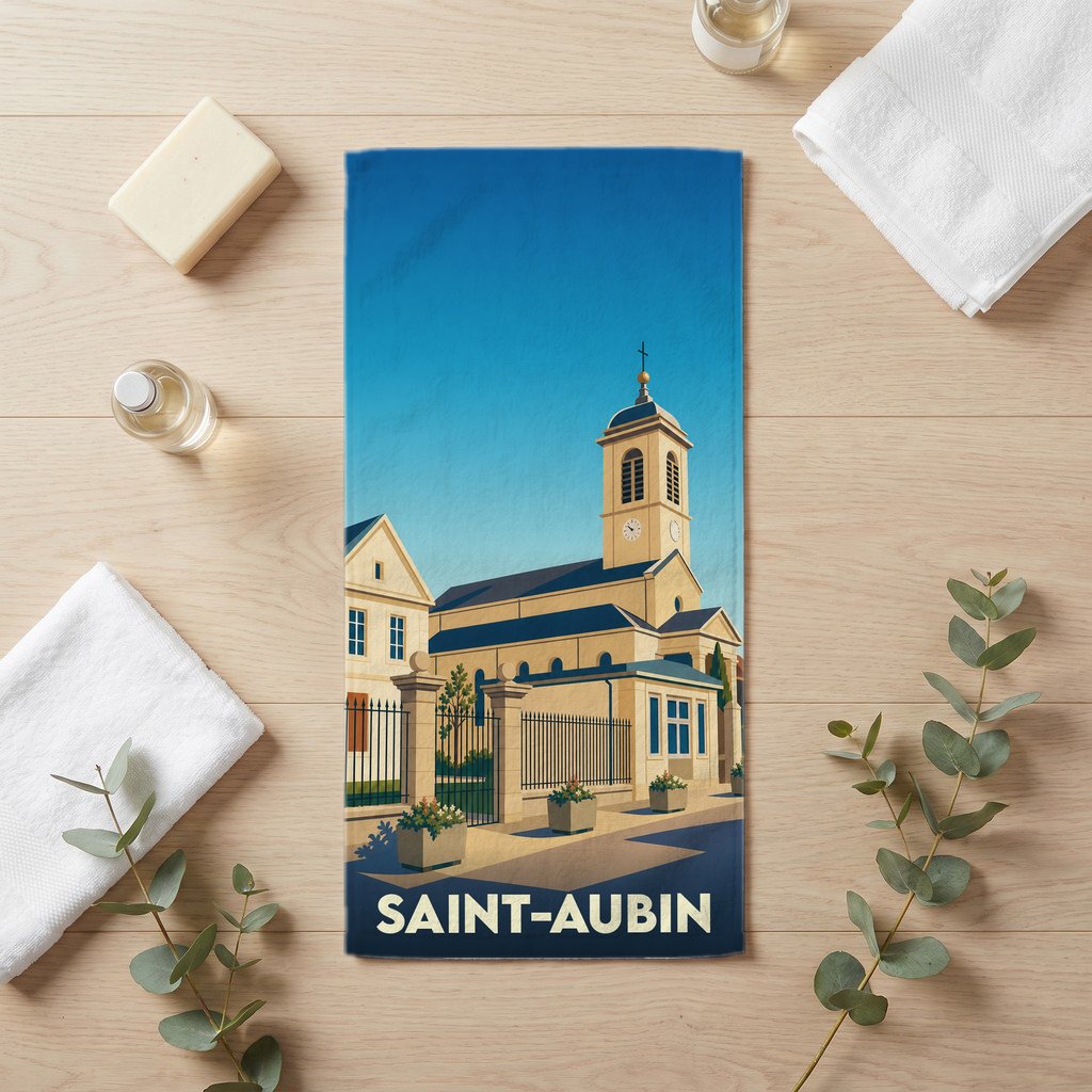Serviette de bain 30 cm x 60 cm souvenir de Saint-Aubin