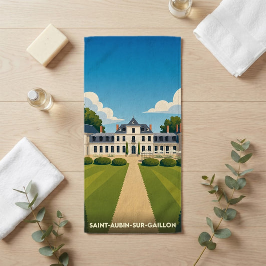 Serviette de bain 30 cm x 60 cm souvenir de Saint-Aubin-sur-Gaillon