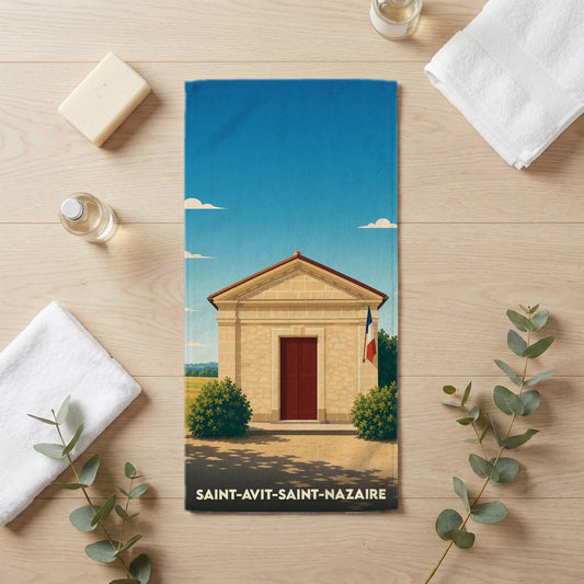 Serviette de bain 30 cm x 60 cm souvenir de Saint-Avit-Saint-Nazaire