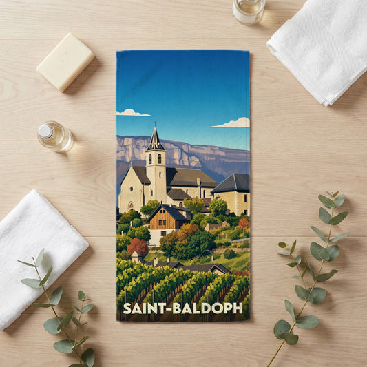 Serviette de bain 30 cm x 60 cm souvenir de Saint-Baldoph