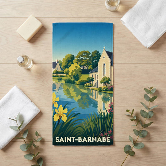 Serviette de bain 30 cm x 60 cm souvenir de Saint-Barnabé