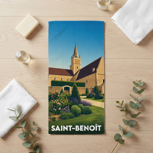 Serviette de bain 30 cm x 60 cm souvenir de Saint-Benoît