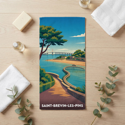 Serviette de bain 30 cm x 60 cm souvenir de Saint-Brevin-les-Pins