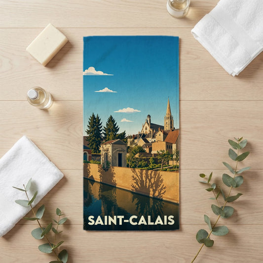 Serviette de bain 30 cm x 60 cm souvenir de Saint-Calais