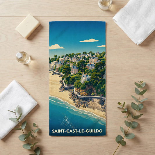 Serviette de bain 30 cm x 60 cm souvenir de Saint-Cast-le-Guildo