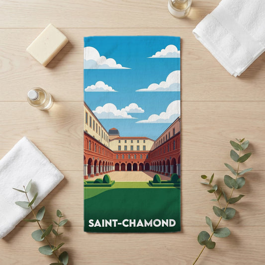 Serviette de bain 30 cm x 60 cm souvenir de Saint-Chamond