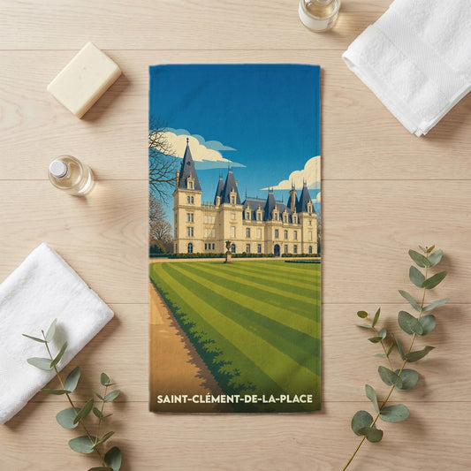 Serviette de bain 30 cm x 60 cm souvenir de Saint-Clément-de-la-Place