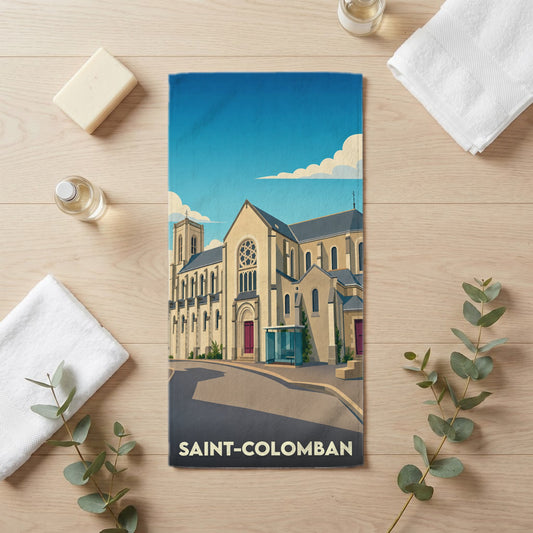 Serviette de bain 30 cm x 60 cm souvenir de Saint-Colomban