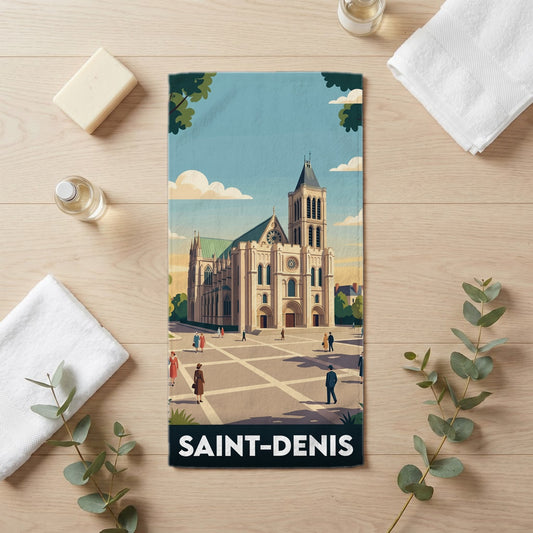 Serviette de bain 30 cm x 60 cm souvenir de Saint-Denis