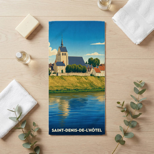 Serviette de bain 30 cm x 60 cm souvenir de Saint-Denis-de-l'Hôtel