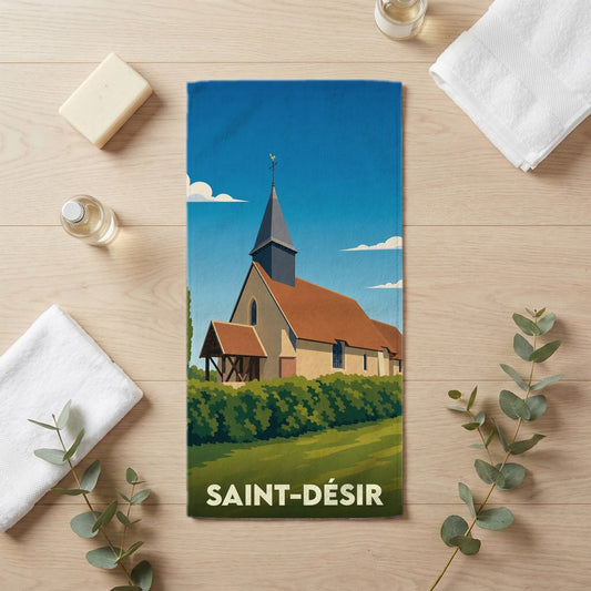 Serviette de bain 30 cm x 60 cm souvenir de Saint-Désir