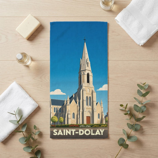 Serviette de bain 30 cm x 60 cm souvenir de Saint-Dolay